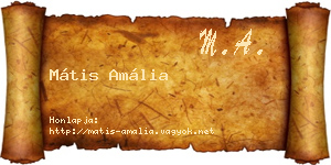 Mátis Amália névjegykártya